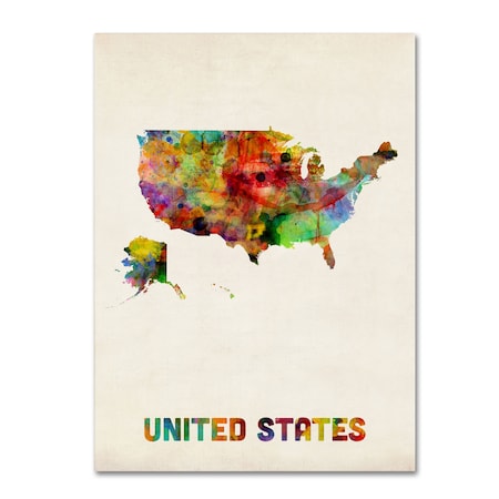 Michael Tompsett 'US Watercolor Map' Canvas Art,35x47